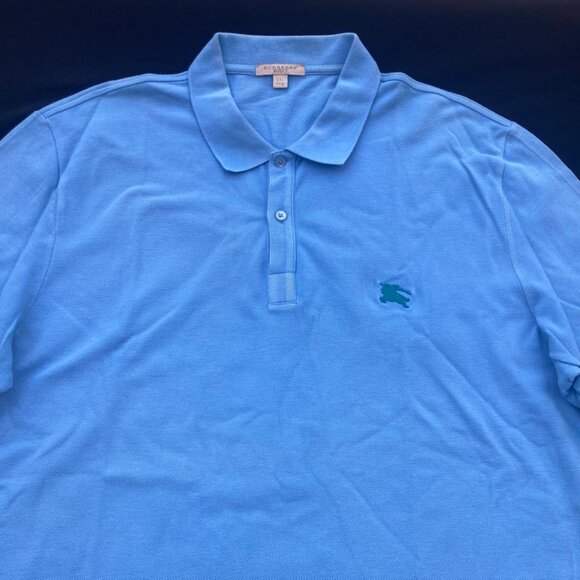 Burberry Brit Men’s Sky Blue Short Sleeve Polo 100% Cotton Embroidered Logo XXL - Picture 5 of 17